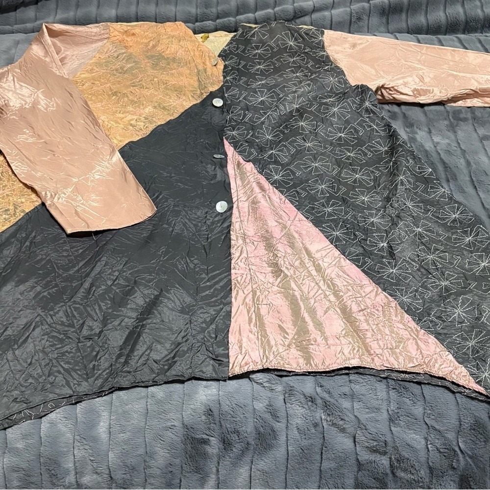 Oversized 90s Staley Gretzinger Patchwork Tunic J… - image 2